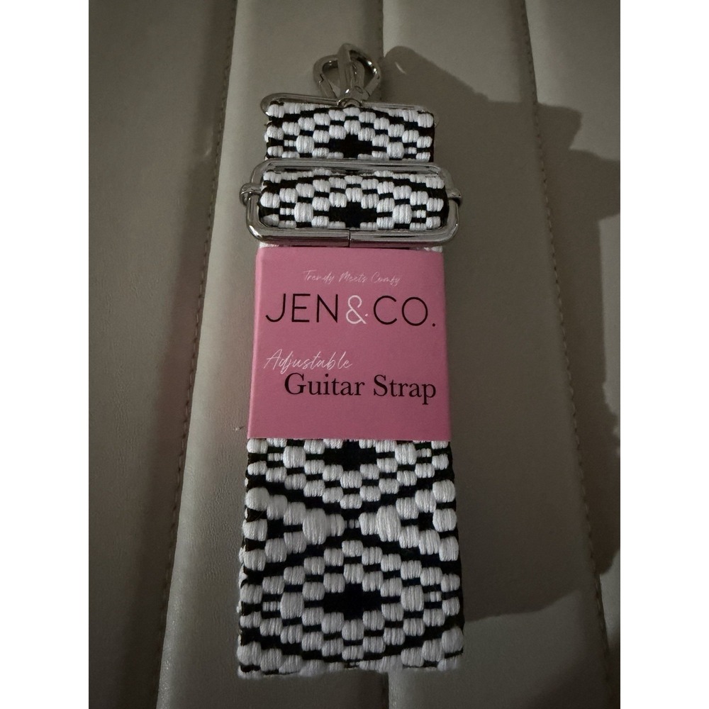 Jen & Co Guitar Strap New With Tags Black/White Adjustable